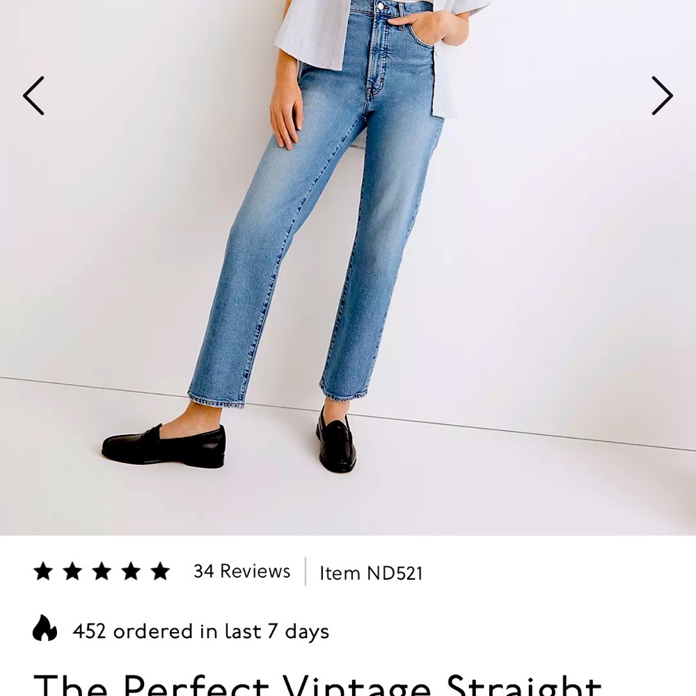 Madewell perfect vintage straight jeans